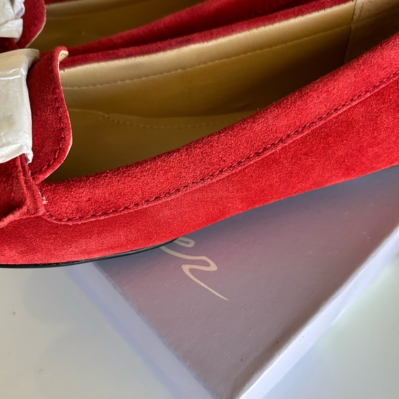 Mark Fisher Red Suede Flats, Buckle Flats NIB - Picture 4 of 8
